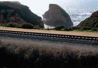 Shmuel Thaler/Sentinel file The railroad tracks pass by some of the most scenic real estate in the county as they wind down the coast from Davenport. 